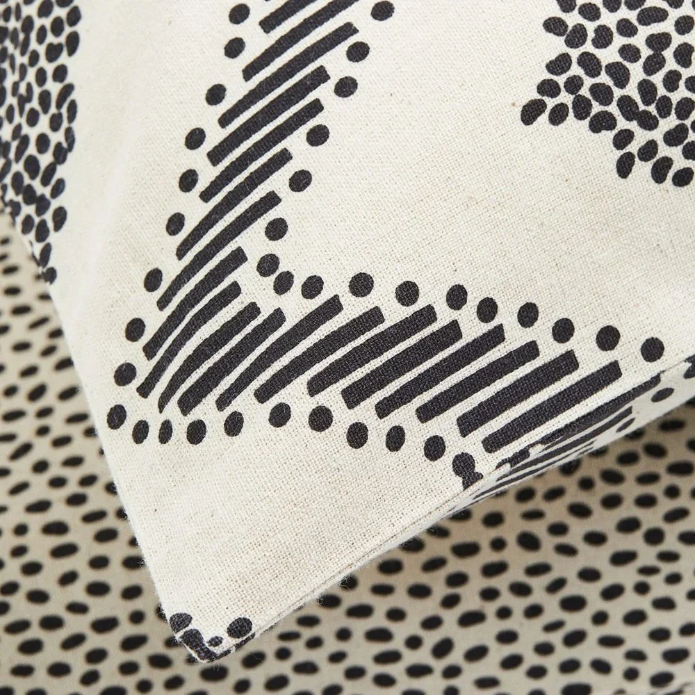 New West Elm (Set of 2) Black & White Boho Throw Pillow Cover Case 20